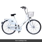 København Damecykel 3 Gear dynamolys for/bag Hvid med lav metalkurv