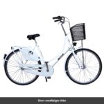 København Damecykel 3 Gear dynamolys for/bag Hvid med sort metalkurv