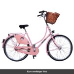 København Damecykel 3 Gear dynamolys for/bag Lyserød med fletkurv