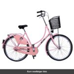 København Damecykel 3 Gear dynamolys for/bag Lyserød med sort metalkurv