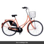 København Damecykel 3 Gear dynamolys for/bag Orange med høj metalkurv
