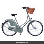 København Damecykel 3 Gear dynamolys for/bag Støvet Grøn med fletkurv