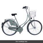 København Damecykel 3 Gear dynamolys for/bag Støvet Grøn med høj metalkurv