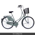 København Damecykel 3 Gear dynamolys for/bag Støvet Grøn med sort metalkurv