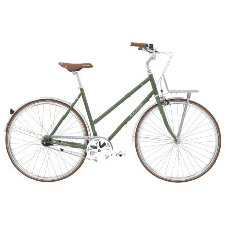 Raleigh Yate Cargo Damecykel 7 Gear Mat Grøn
