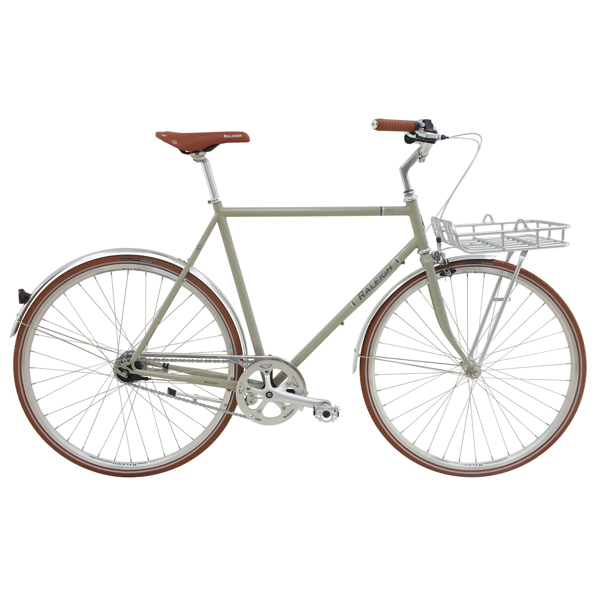 Raleigh Yate Cargo Herrecykel 7 Gear Lys Grå Raleigh Yate Cargo Herrecykel 7 Gear Lys Grå