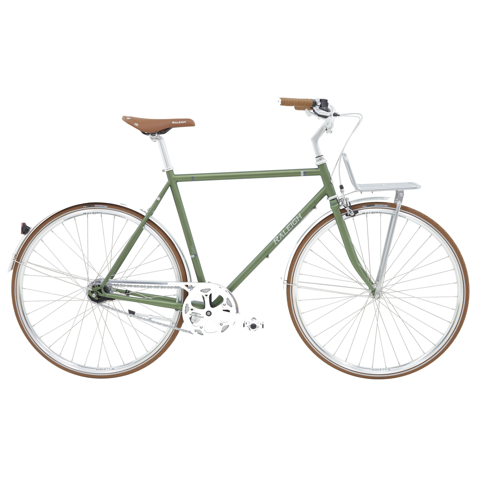 Raleigh Yate Cargo Herrecykel 7 Gear Mat Grøn Raleigh Yate Cargo Herrecykel 7 Gear Mat Grøn